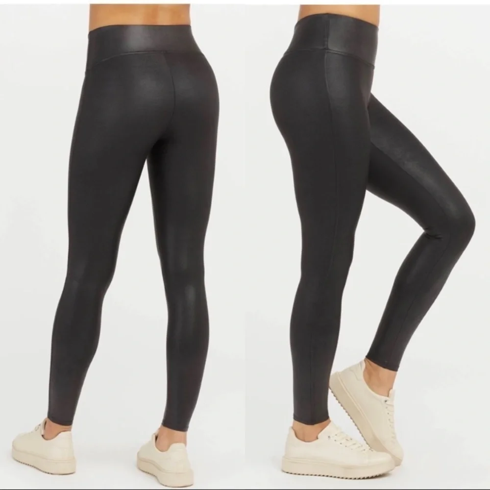 Spanx Faux Leather Leggings EUC